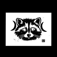 Raccoon Moons Linoprint