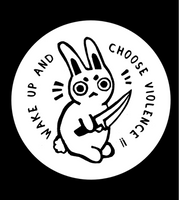Knife Bunny Sticker - 2x2"