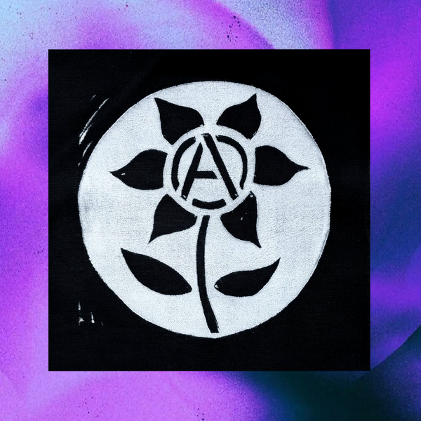Anarcho Flower Linoprint Patch