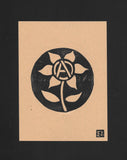 Anarcho Flower Linoprint 5.5x7.5