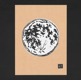 Full Moon Linoprint 5.5x7.5