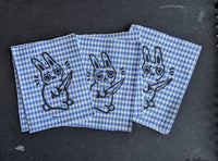Knife Bunny Linoprint Patch 3.5x5