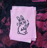 Knife Bunny Linoprint Patch 3.5x5